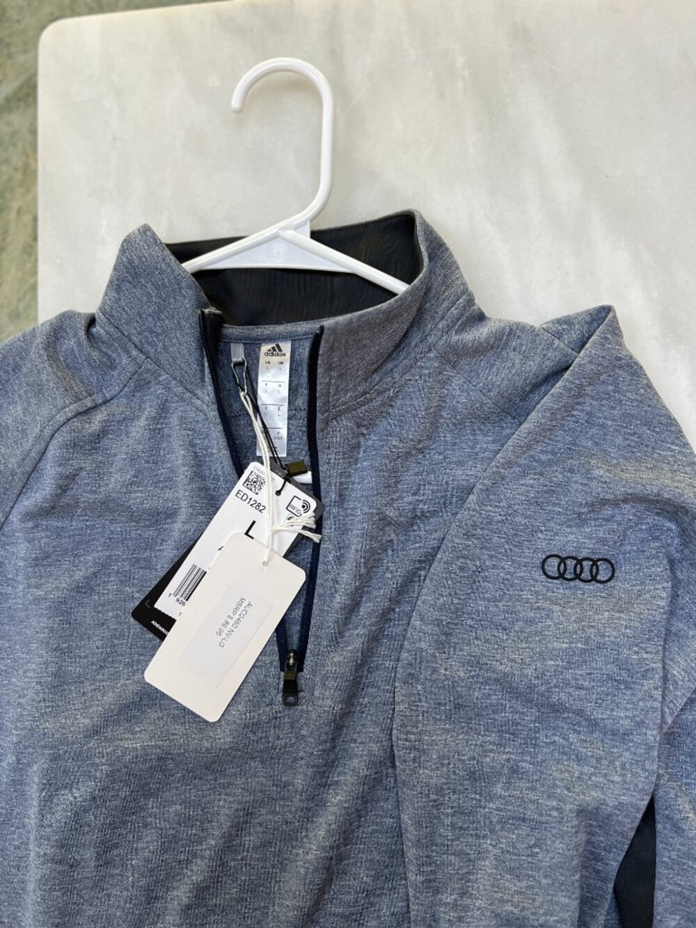 NWT Women's Large Adidas Athletic Half Zip Jacket with Audi Logo on Arm